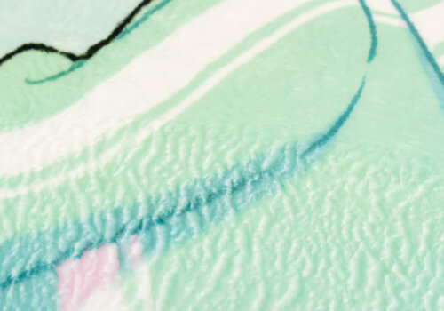 승화전사 담요의 결방향에 따라 흰색 면이 보이는 이유